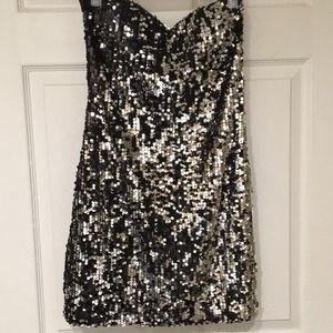 NWOT Black/Silver Sequin Formal Mini